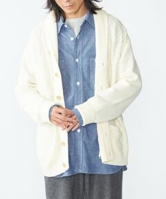 SHIPS / シップス カーディガン・ボレロ | SHIPS: 〈手洗い可能〉ウールコットン アラン ショール カーディガン