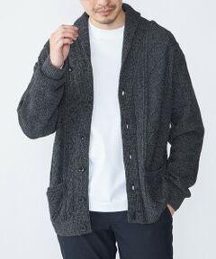 SHIPS / シップス カーディガン・ボレロ | SHIPS: 〈手洗い可能〉ウールコットン アラン ショール カーディガン