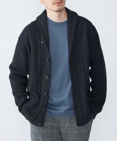 SHIPS / シップス カーディガン・ボレロ | SHIPS: 〈手洗い可能〉ウールコットン アラン ショール カーディガン