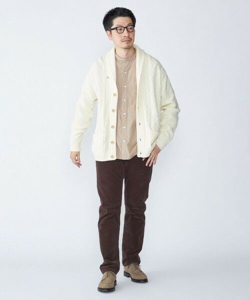 SHIPS / シップス カーディガン・ボレロ | SHIPS: 〈手洗い可能〉ウールコットン アラン ショール カーディガン | 詳細1