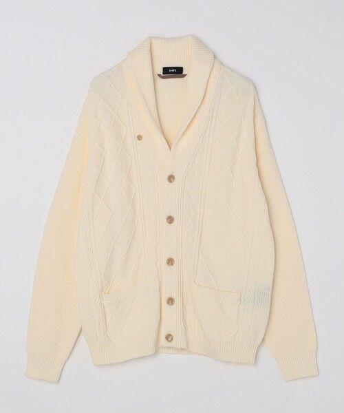 SHIPS / シップス カーディガン・ボレロ | SHIPS: 〈手洗い可能〉ウールコットン アラン ショール カーディガン | 詳細5