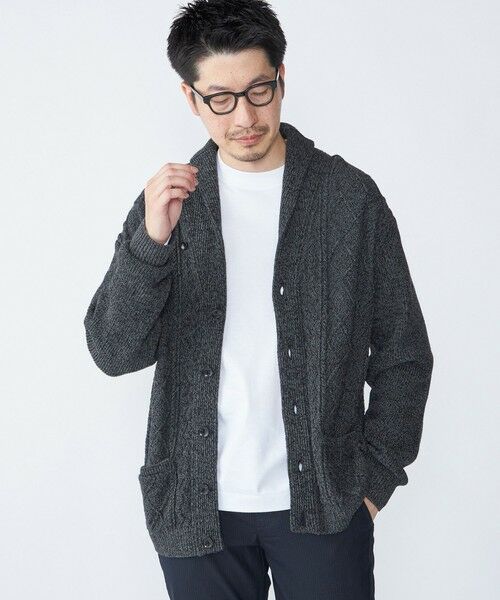 SHIPS / シップス カーディガン・ボレロ | SHIPS: 〈手洗い可能〉ウールコットン アラン ショール カーディガン | 詳細10