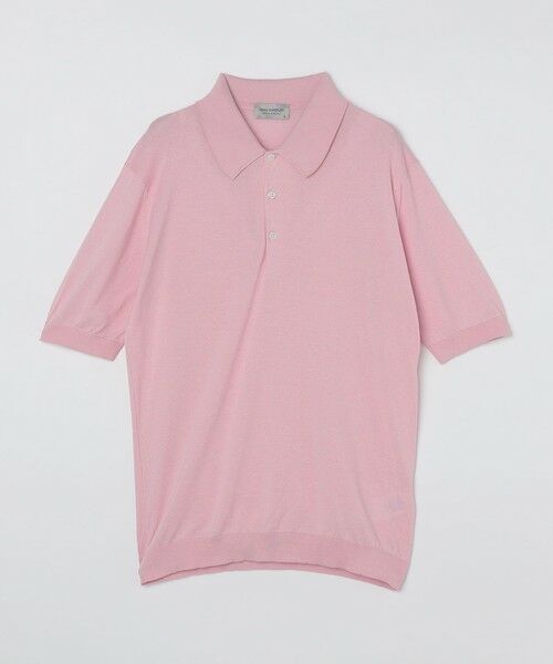 SHIPS / シップス カーディガン・ボレロ | JOHN SMEDLEY: ISIS 半袖 ニット ポロシャツ(ピンク)