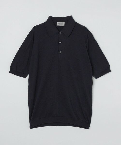 SHIPS / シップス カーディガン・ボレロ | JOHN SMEDLEY: ISIS 半袖 ニット ポロシャツ(ネイビー)