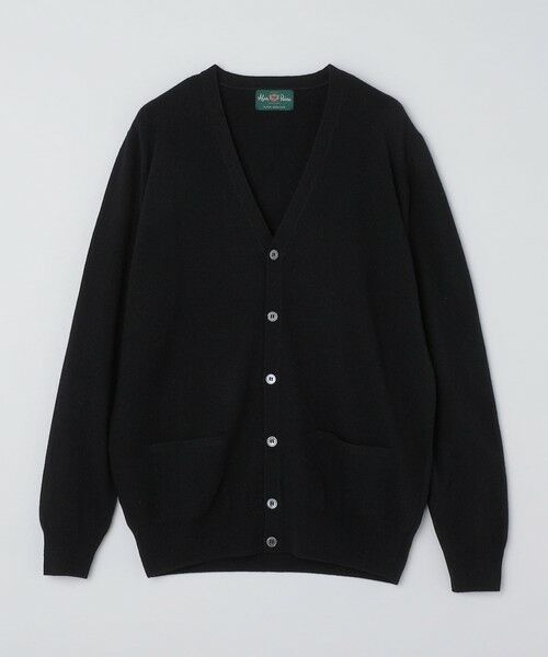 SHIPS / シップス カーディガン・ボレロ | ALAN PAINE: ジーロング ウール 12ゲージ Vネック カーディガン(ブラック)