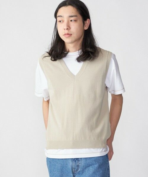 SHIPS / シップス ベスト | SHIPS: 〈手洗い可能〉12ゲージ コットン Vネック ニット ベスト | 詳細2