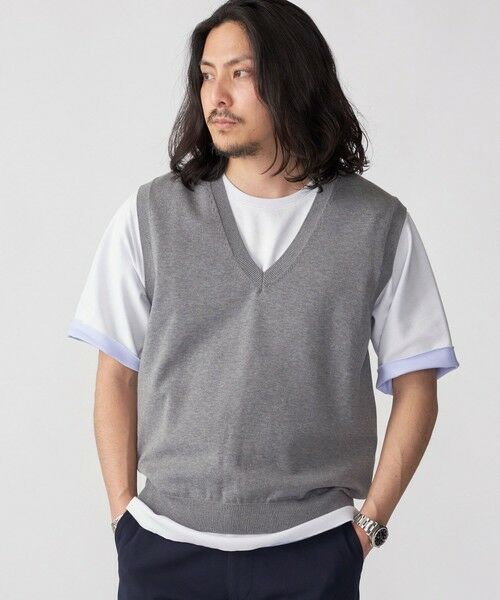 SHIPS / シップス ベスト | SHIPS: 〈手洗い可能〉12ゲージ コットン Vネック ニット ベスト | 詳細11