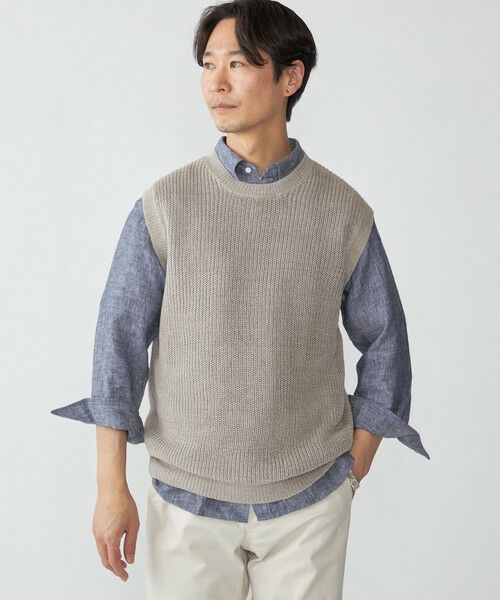 SHIPS / シップス ベスト | SHIPS: サンフェード リネン ニット ベスト | 詳細2