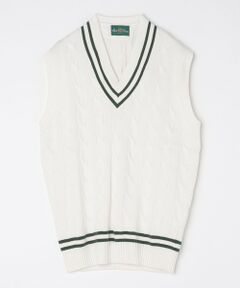 SHIPS / シップス ベスト | ALAN PAINE:7ゲージ クリケット ケーブル Vネック ニットベスト