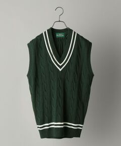 SHIPS / シップス ベスト | ALAN PAINE:7ゲージ クリケット ケーブル Vネック ニットベスト