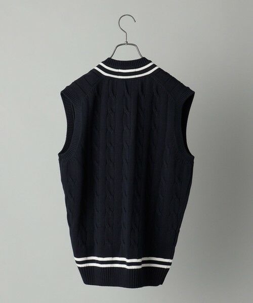 SHIPS / シップス ベスト | ALAN PAINE:7ゲージ クリケット ケーブル Vネック ニットベスト | 詳細4