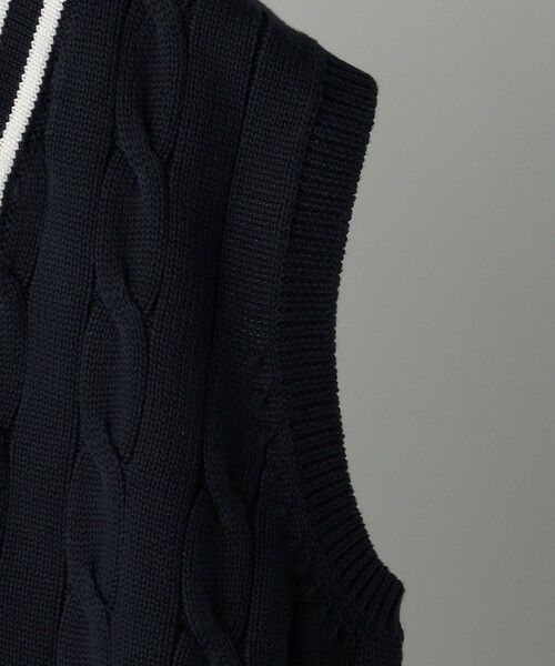 SHIPS / シップス ベスト | ALAN PAINE:7ゲージ クリケット ケーブル Vネック ニットベスト | 詳細6