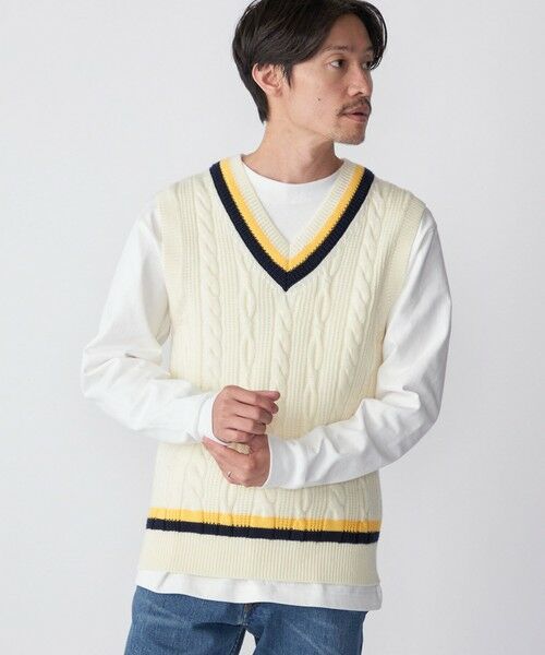 SHIPS / シップス ベスト | SHIPS: 奥山メリヤス チルデン ニット ベスト | 詳細1