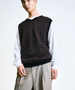 SHIPS / シップス ベスト | City Ambient Products:〈手洗い可能〉ジオメトリック ジャカード ニット ベスト