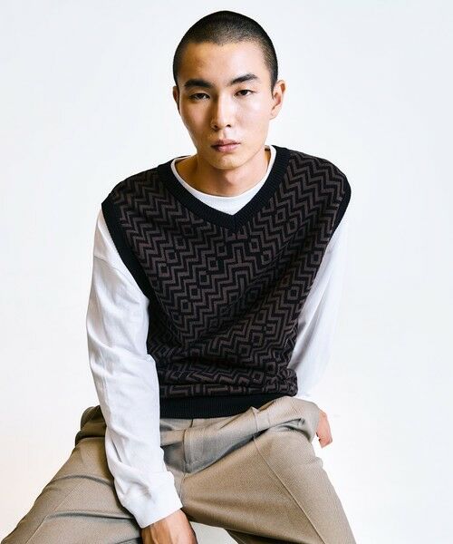 SHIPS / シップス ベスト | City Ambient Products:〈手洗い可能〉ジオメトリック ジャカード ニット ベスト | 詳細17