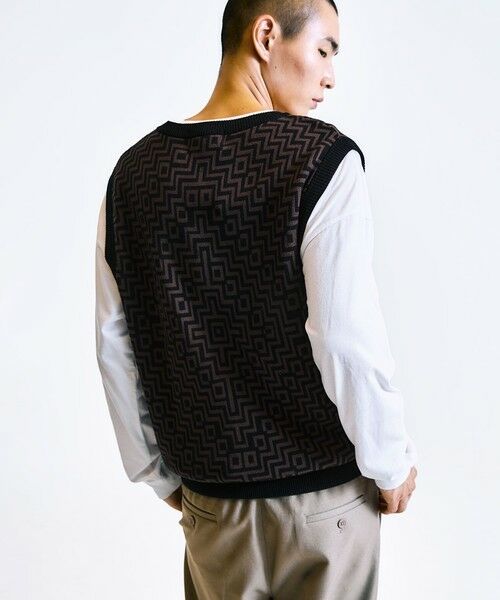 SHIPS / シップス ベスト | City Ambient Products:〈手洗い可能〉ジオメトリック ジャカード ニット ベスト | 詳細18