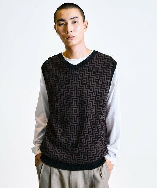 SHIPS / シップス ベスト | City Ambient Products:〈手洗い可能〉ジオメトリック ジャカード ニット ベスト | 詳細16