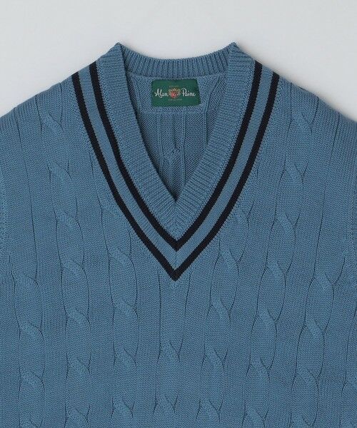 SHIPS / シップス ベスト | ALANPAINE: 7ゲージ ケーブル編み コットン クリケット ニット ベスト | 詳細3