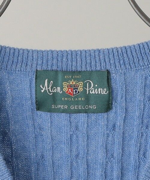 SHIPS / シップス ベスト | ALAN PAINE: 12ゲージ ジーロンラム ケーブル編み Vネック ニットベスト | 詳細7