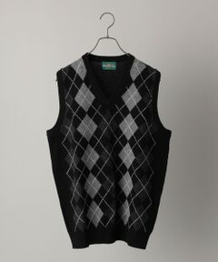 SHIPS / シップス ベスト | ALAN PAINE: 7ゲージ アーガイル Vネック ニットベスト