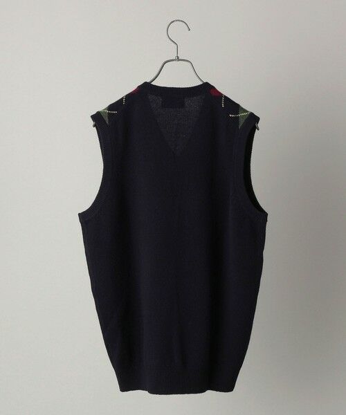 SHIPS / シップス ベスト | ALAN PAINE: 7ゲージ アーガイル Vネック ニットベスト | 詳細1