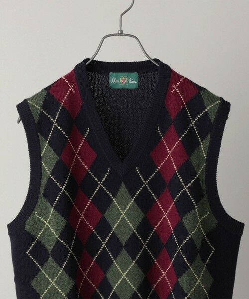 SHIPS / シップス ベスト | ALAN PAINE: 7ゲージ アーガイル Vネック ニットベスト | 詳細2