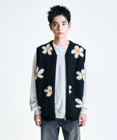 SHIPS / シップス ベスト | TOWNCRAFT:〈手洗い可能〉ヴィンテージ パターン 総柄 シャギー ニット ベスト