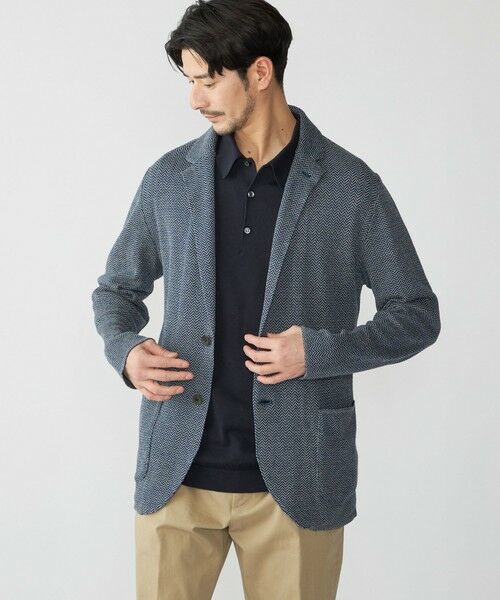 SHIPS / シップス ナイロンジャケット | 【SHIPS別注】FLY3: コットン/リネン ヘリンボーン ニット ブレザー | 詳細16