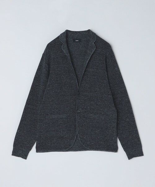 SHIPS / シップス ナイロンジャケット | SHIPS: 14ゲージ リネン ニット 2ボタン ジャケット(ネイビー)