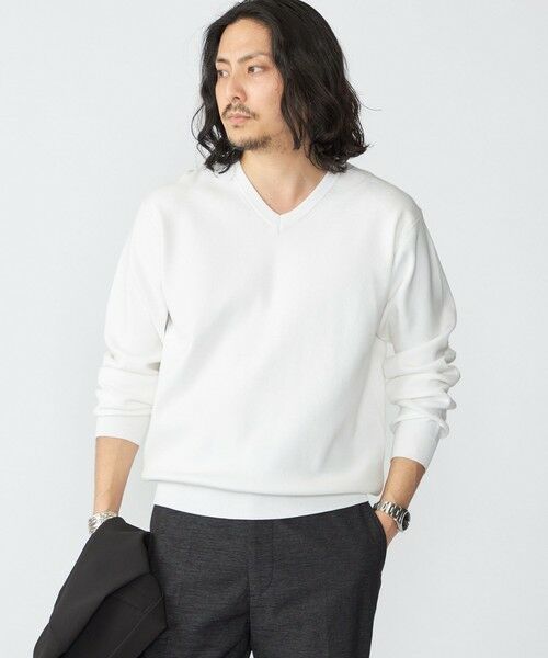 SHIPS / シップス ニット・セーター | 【WEB限定】SHIPS:〈ネックが選べる/手洗い可能〉テレワーク ビズ ワンポイント ロゴ ニット | 詳細11