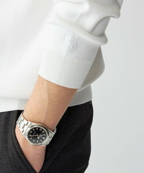 SHIPS / シップス ニット・セーター | 【WEB限定】SHIPS:〈ネックが選べる/手洗い可能〉テレワーク ビズ ワンポイント ロゴ ニット | 詳細13