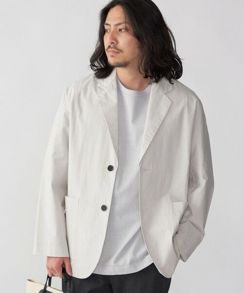 SHIPS / シップス テーラードジャケット | SHIPS: コットン ブロード リラックス シャツ ジャケット(ライトグレー)