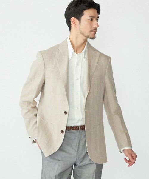 SHIPS / シップス テーラードジャケット | SHIPS: リネン ソリッド シャツ ジャケット(ベージュ)