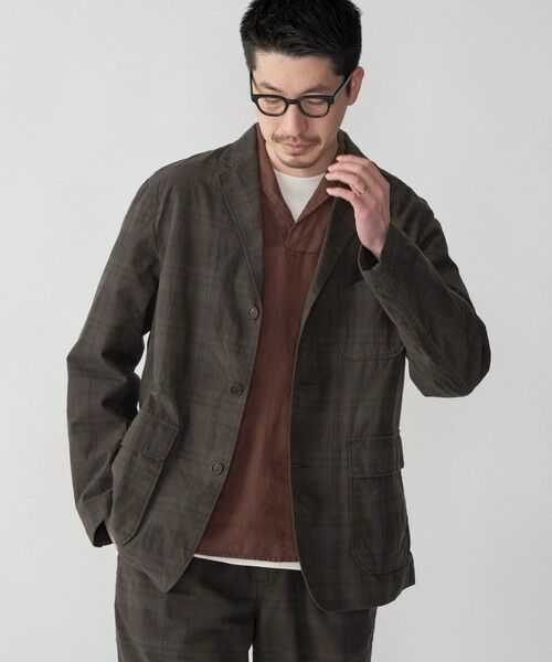 SHIPS / シップス テーラードジャケット | SHIPS: 〈セットアップ対応〉ダークトーン チェック コットン シャツ ジャケット | 詳細2