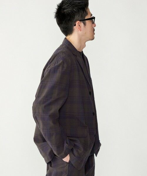 SHIPS / シップス テーラードジャケット | SHIPS: 〈セットアップ対応〉ダークトーン チェック コットン シャツ ジャケット | 詳細15