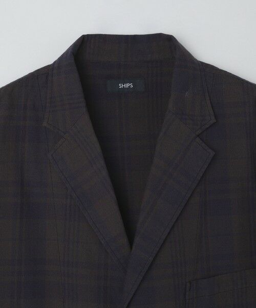 SHIPS / シップス テーラードジャケット | SHIPS: 〈セットアップ対応〉ダークトーン チェック コットン シャツ ジャケット | 詳細17