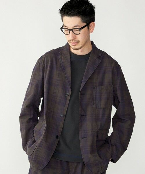 SHIPS / シップス テーラードジャケット | SHIPS: 〈セットアップ対応〉ダークトーン チェック コットン シャツ ジャケット | 詳細12