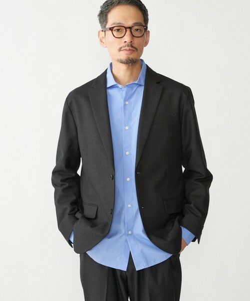 SHIPS / シップス テーラードジャケット | SHIPS: <セットアップ対応> SOLOTEX(R) ウール サキソニー 2B ジャケット(ダークグレー)