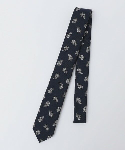 SHIPS / シップス ネクタイ | MARCEL LASSANCE: コットン シルク ペイズリー タイ（ネイビー）