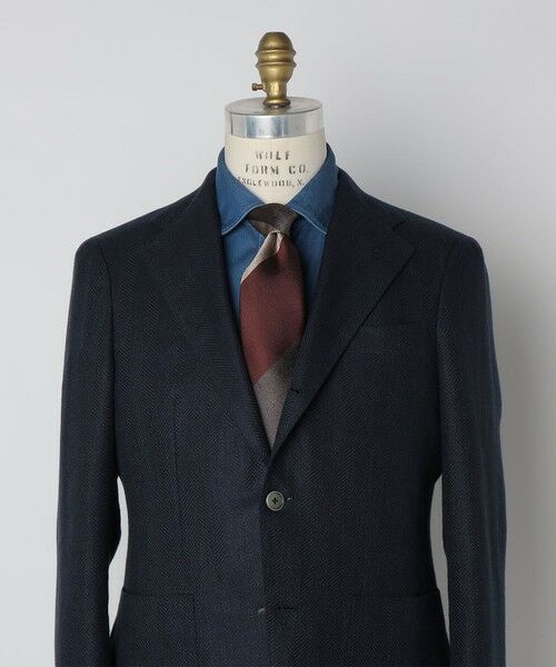 SHIPS / シップス ネクタイ | SHIPS: シルク ヘリンボーン ワイド ストライプ ネクタイ | 詳細4