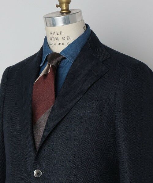 SHIPS / シップス ネクタイ | SHIPS: シルク ヘリンボーン ワイド ストライプ ネクタイ | 詳細5