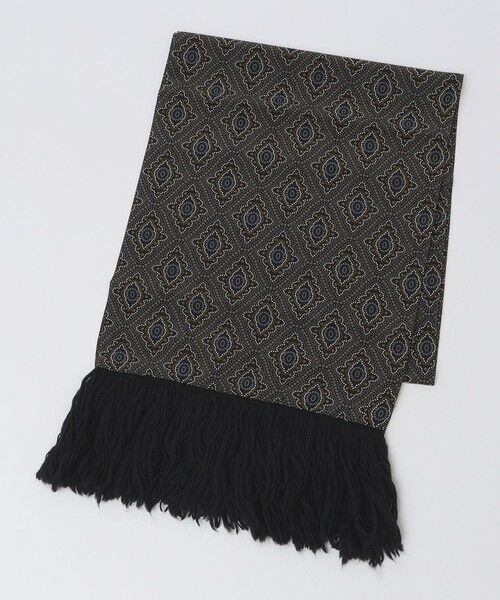 SHIPS / シップス マフラー・ショール・スヌード・ストール | 【SHIPS別注】Stefano Cau: シルク フリンジ ストール モチーフ | 詳細1