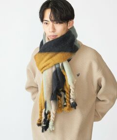 SHIPS / シップス マフラー・ショール・スヌード・ストール | 【WEB限定】SHIPS:〈洗濯機可能〉ツイストフリンジ ボリューム マフラー (ジオメトリック)