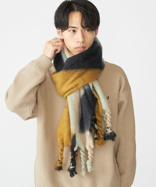 SHIPS / シップス マフラー・ショール・スヌード・ストール | 【WEB限定】SHIPS:〈洗濯機可能〉ツイストフリンジ ボリューム マフラー (ジオメトリック) | 詳細4