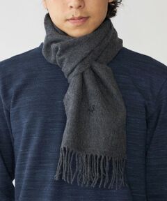 SHIPS / シップス マフラー・ショール・スヌード・ストール | 【WEB限定/SHIPS別注】John Scott: ワンポイント ロゴ ラムウール マフラー