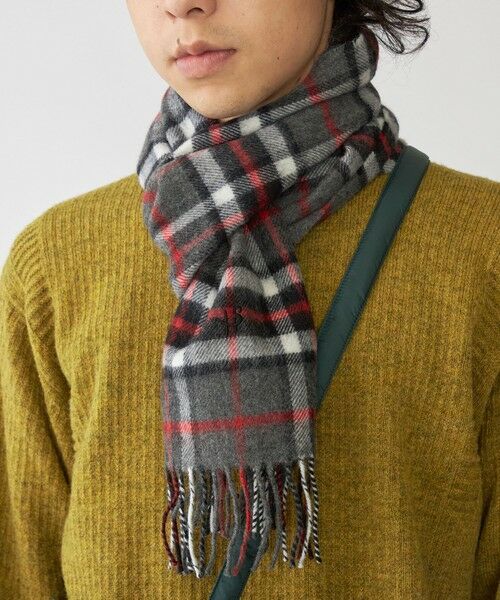 SHIPS / シップス マフラー・ショール・スヌード・ストール | 【WEB限定/SHIPS別注】John Scott: ワンポイント ロゴ ラムウール マフラー | 詳細1