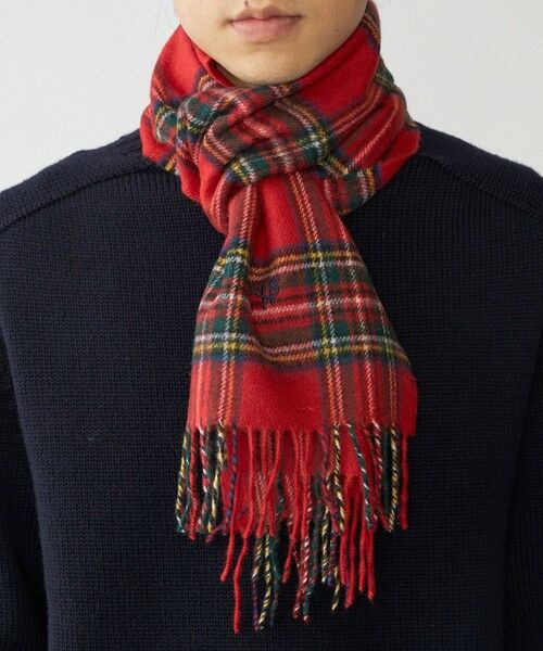 SHIPS / シップス マフラー・ショール・スヌード・ストール | 【WEB限定/SHIPS別注】John Scott: ワンポイント ロゴ ラムウール マフラー | 詳細12