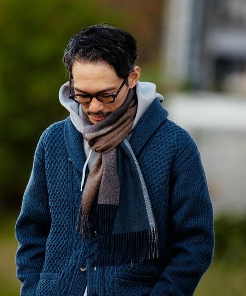 SHIPS / シップス マフラー・ショール・スヌード・ストール | SHIPS: パネル カシミヤ ダブルフェイス マフラー | 詳細11