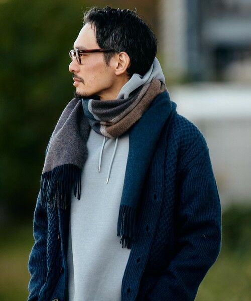 SHIPS / シップス マフラー・ショール・スヌード・ストール | SHIPS: パネル カシミヤ ダブルフェイス マフラー | 詳細13