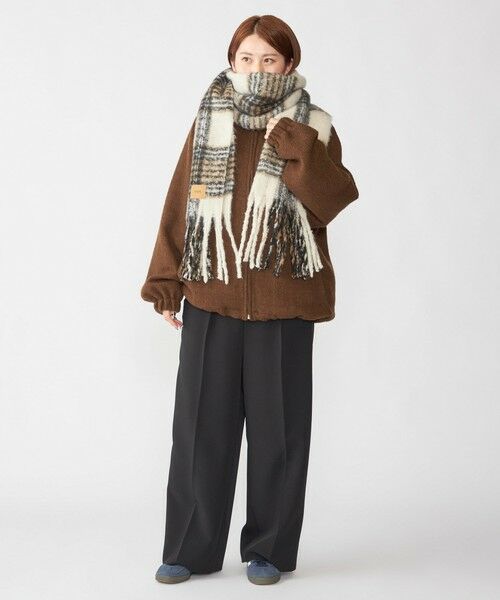 SHIPS / シップス マフラー・ショール・スヌード・ストール | 【WEB限定】SHIPS: ブークレ ボリューム マフラー (チェック) | 詳細2